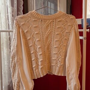 Zara Cream Cable Knit Sweater